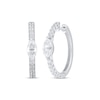 Thumbnail Image 1 of THE LEO Legacy Lab-Grown Diamond Marquise & Round-Cut Hoop Earrings 1-5/8 ct tw 14K White Gold