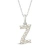 Thumbnail Image 1 of Cultured Pearl Letter Z Necklace Sterling Silver 18"