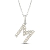 Thumbnail Image 1 of Cultured Pearl Letter M Necklace Sterling Silver 18"