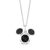 Thumbnail Image 1 of Disney Treasures Mickey Mouse Black Onyx & Black Diamond Necklace 1/10 ct tw Sterling Silver 19"