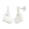 Thumbnail Image 2 of KAY Lab-Grown Diamond Accent Slanted Heart Disc Earrings Sterling Silver
