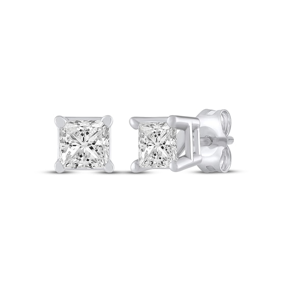 KAY Lab-Grown Diamonds Princess-Cut Solitaire Stud Earrings 1/2 ct tw 10K White Gold (F/SI2)