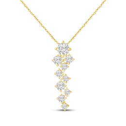 JOUJE Collection Lab-Grown Diamond Scatter Vertical Necklace 1 ct tw 10K Yellow Gold 18"