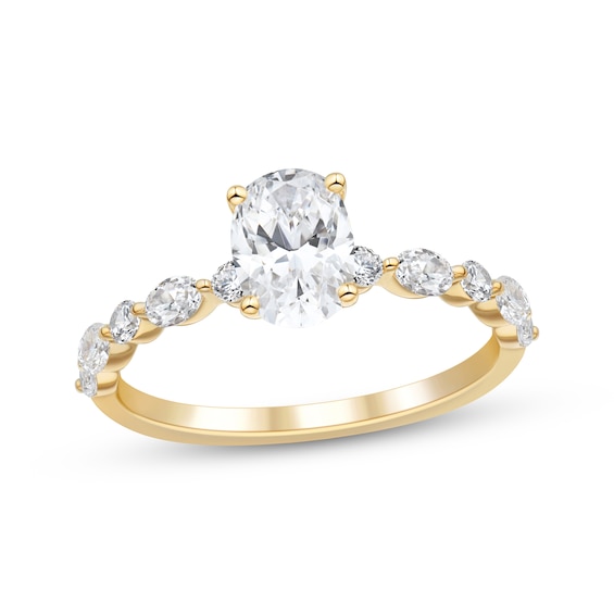Oval-Cut Diamond Engagement Ring 1-1/2 ct tw 14K Yellow Gold