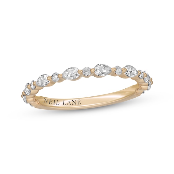 Neil Lane Pear-Shaped & Round-Cut Diamond Anniversary Ring 5/8 ct tw 14K Yellow Gold