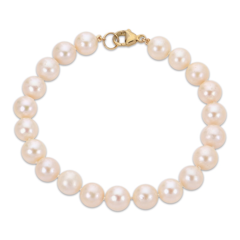 Main Image 1 of Cultured Pearl Bracelet 14K Yellow Gold 8.5"