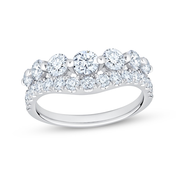 Now + Forever Lab-Grown Diamonds Contour Anniversary Ring 1-1/2 ct tw 14K White Gold