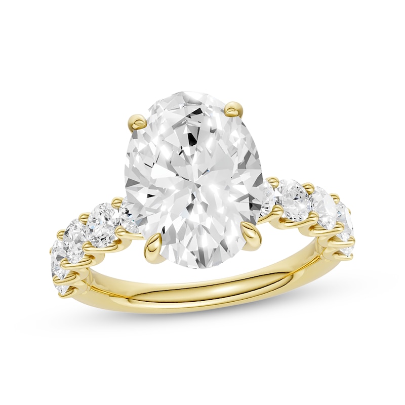 Main Image 1 of Now + Forever Lab-Grown Diamonds Certified Oval-Cut Engagement Ring 5-1/4 ct tw 14K Yellow Gold