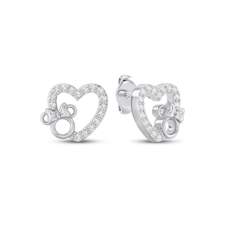 Disney Treasures Minnie Mouse Lab-Grown Diamond Stud Earrings 1/6 ct tw Sterling Silver