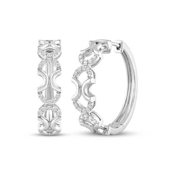 KAY Lab-Grown Diamonds Repeating Arcs Hoop Earrings 1/4 ct tw Sterling Silver