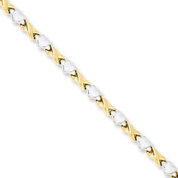 Heart Bracelet 14K Yellow Gold 7"