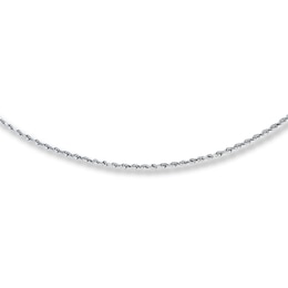 Rope Chain Necklace 10K White Gold 24&quot;