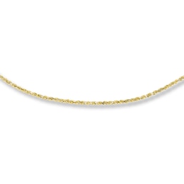 Rope Chain Necklace Semi-Solid 10K Yellow Gold