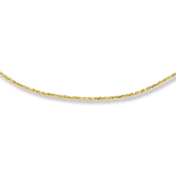 Rope Chain Necklace Semi-Solid 10K Yellow Gold