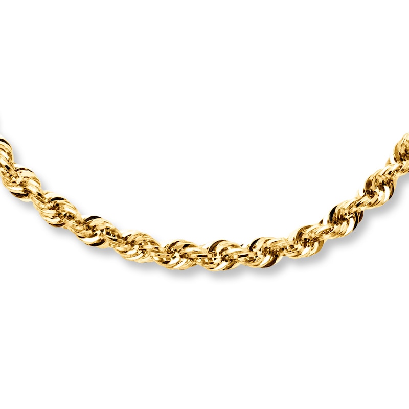 Main Image 1 of Rope Bracelet Hollow 14K Yellow Gold 8.5&quot;
