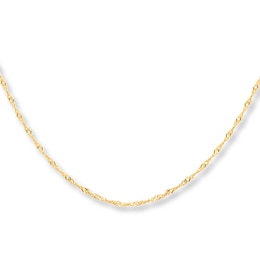 Singapore Necklace Solid 10K Yellow Gold 22"