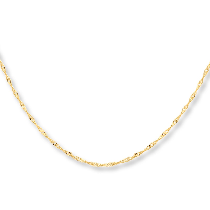 Main Image 1 of Singapore Necklace Solid 10K Yellow Gold 22&quot;