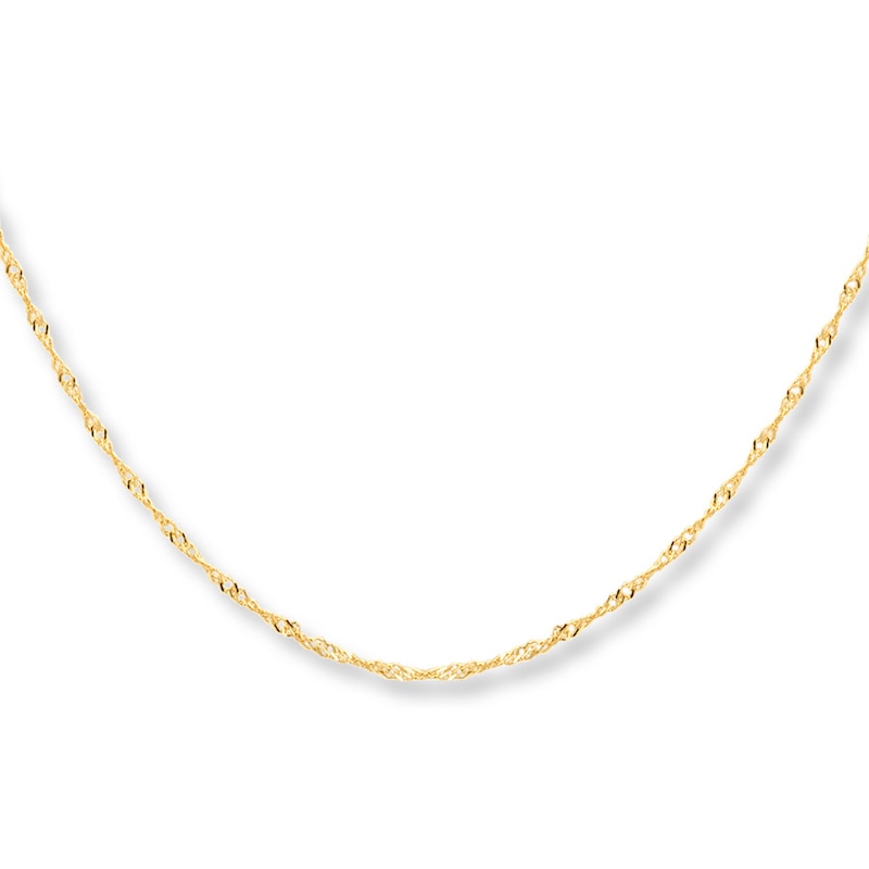 Main Image 1 of Singapore Necklace Solid 10K Yellow Gold 24&quot;
