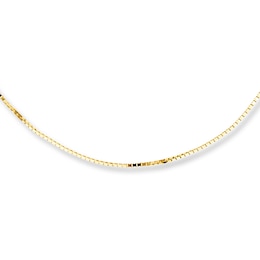 0.7mm Box Chain Necklace Solid 10K Yellow Gold 22"