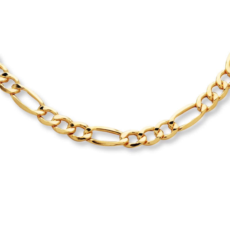 Hollow Figaro Necklace 10K Yellow Gold 22"