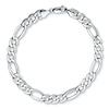Thumbnail Image 2 of Figaro Bracelet Solid 10K White Gold 8.5&quot;