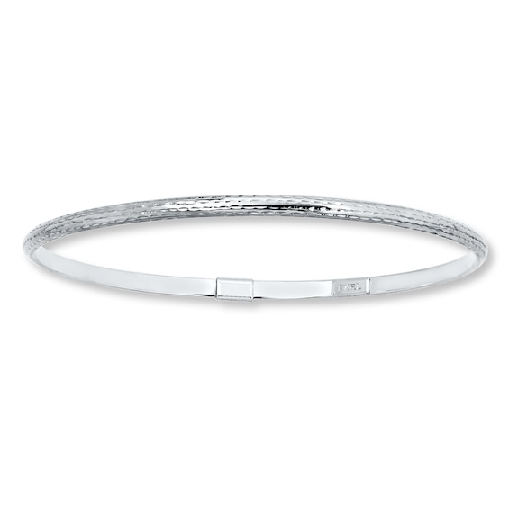 Bangle Bracelet 10K White Gold