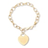 Thumbnail Image 1 of Dangle Heart Bracelet 10K Yellow Gold 7.5&quot;