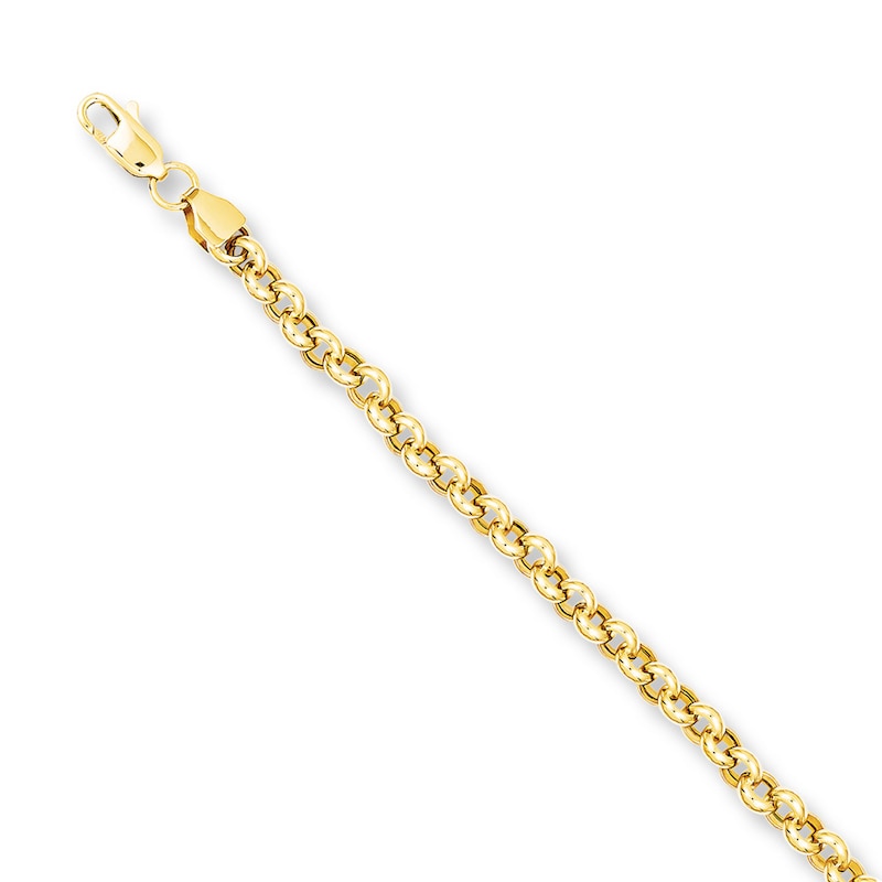 Main Image 1 of Rolo Link Bracelet Hollow 14K Yellow Gold 7.5&quot;