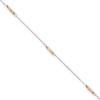 Thumbnail Image 1 of Mirror Bead Anklet Solid 14K Two-Tone Gold 9&quot;