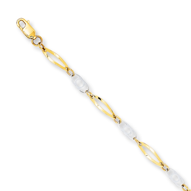 Link Bracelet 14K Two-Tone Gold 7"