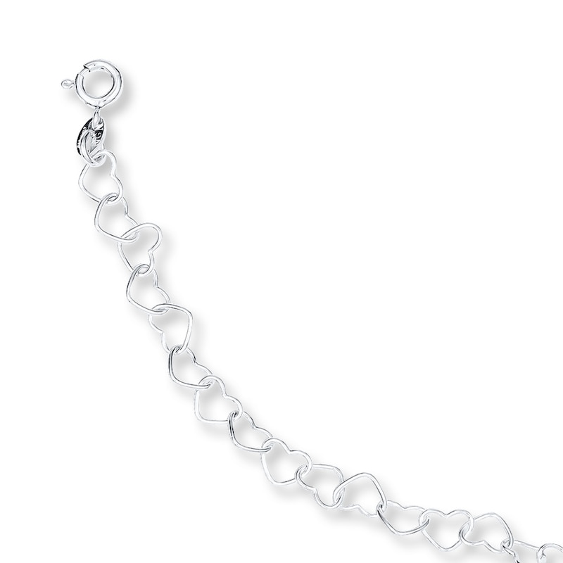 Heart Bracelet Sterling Silver 7"