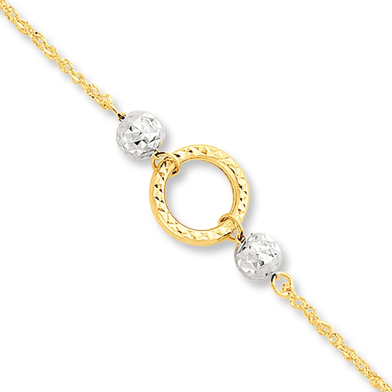 Circle Anklet 14K Two-Tone Gold 10"