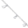 Sun/Moon/Star Anklet Sterling Silver 9"