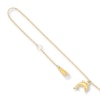 Dolphin Charm Anklet 14K Yellow Gold 10"