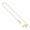 Thumbnail Image 1 of Dolphin Charm Anklet Solid 14K Yellow Gold 10&quot;