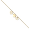 Thumbnail Image 1 of Heart Charm Anklet Solid 14K Yellow Gold 10&quot;
