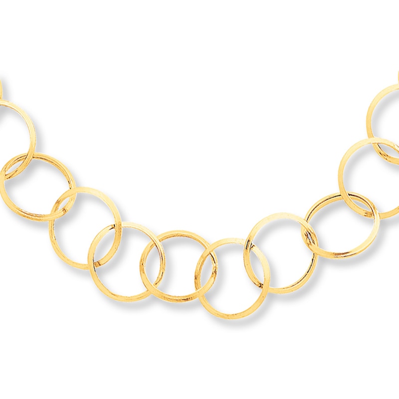 Main Image 1 of Circular Link Bracelet 14K Yellow Gold 7.5&quot;