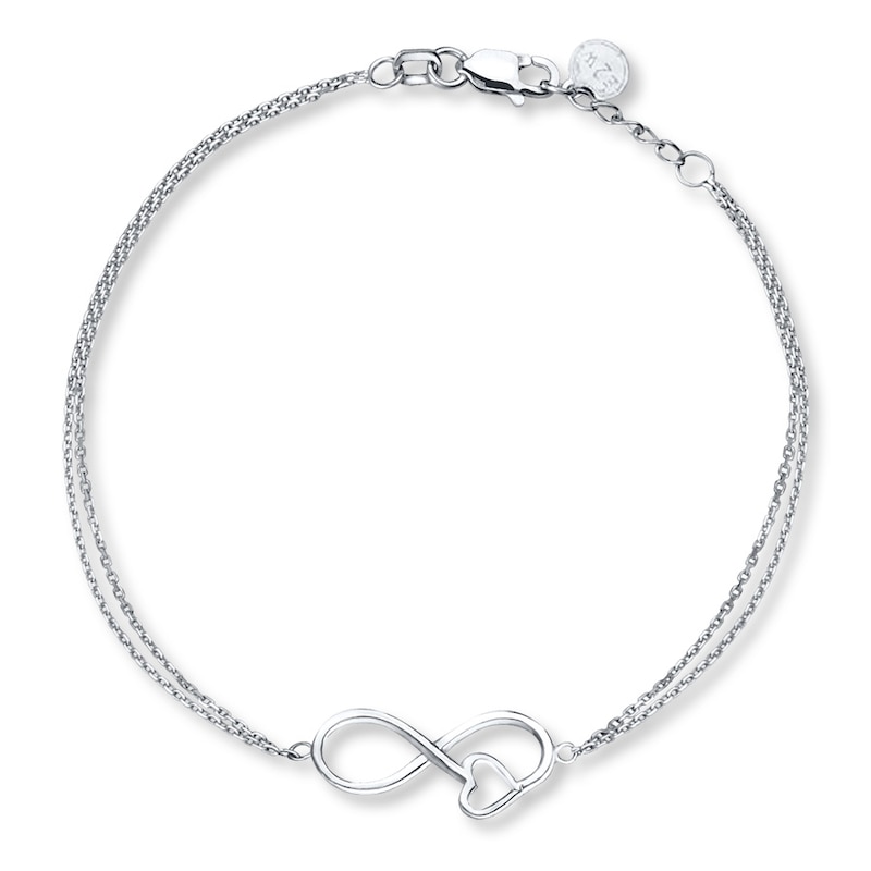 Main Image 1 of Infinity Heart Bracelet Sterling Silver 7&quot;