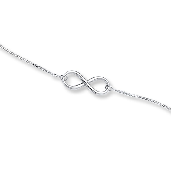 Infinity Bracelet 14K White Gold 7.5"