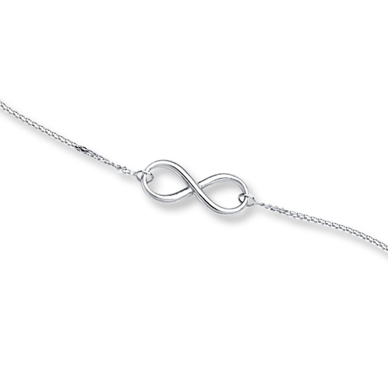 Infinity Bracelet 14K White Gold 7.5"