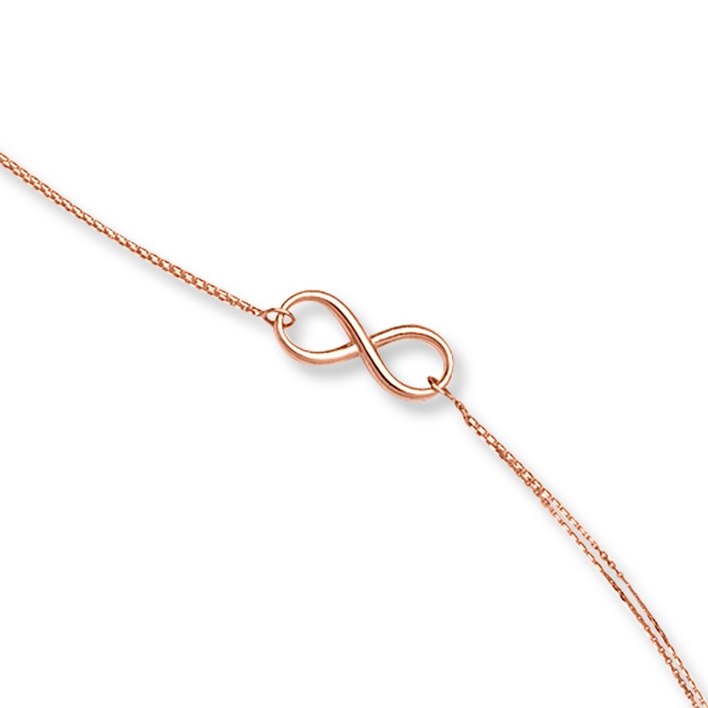 Infinity Bracelet 14K Rose Gold 7.5"