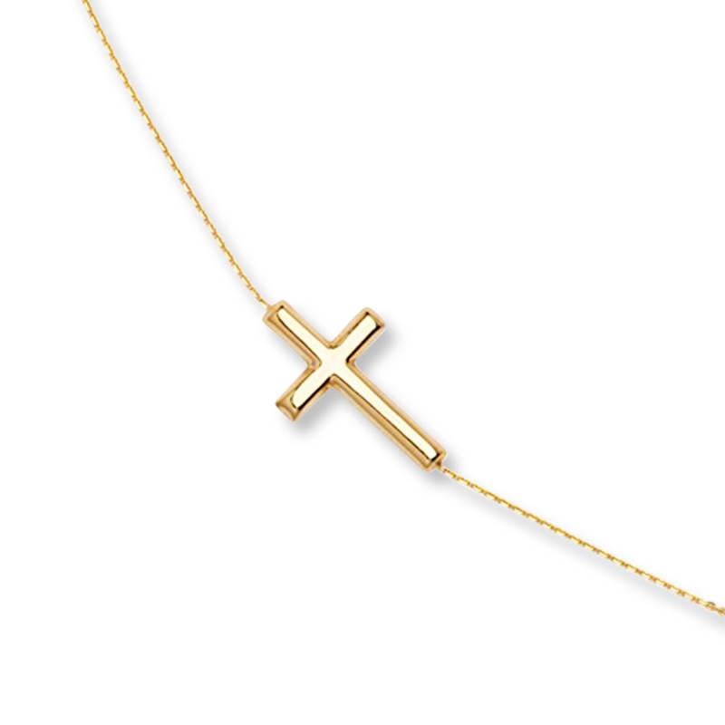 Main Image 1 of Cross Bracelet 14K Yellow Gold 7.5&quot;