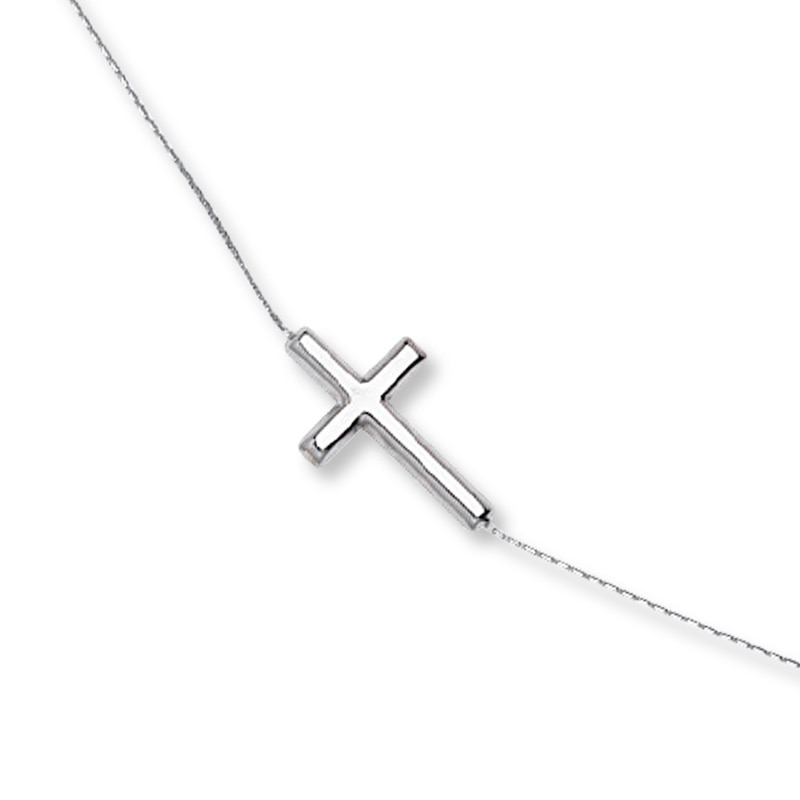 Main Image 1 of Cross Bracelet 14K White Gold 7.5&quot;