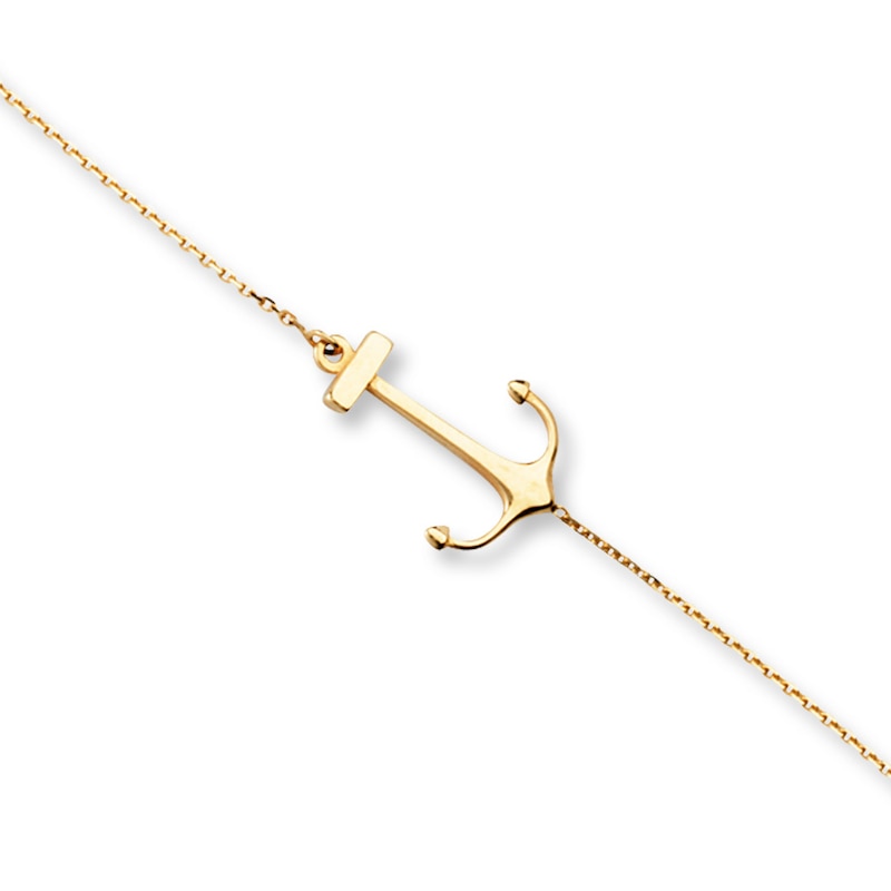 Anchor Bracelet 14K Yellow Gold 7.5"