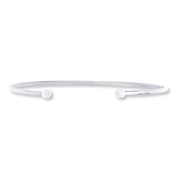 Cuff Bangle Bracelet 14K White Gold