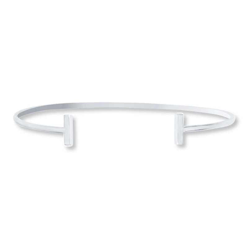 Main Image 1 of Cuff Bangle Bracelet 14K White Gold