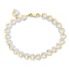 Thumbnail Image 1 of Heart Link Bracelet 10K Two-Tone Gold 7&quot;