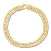 Men's Link Chain Bracelet 14K Yellow Gold 9"