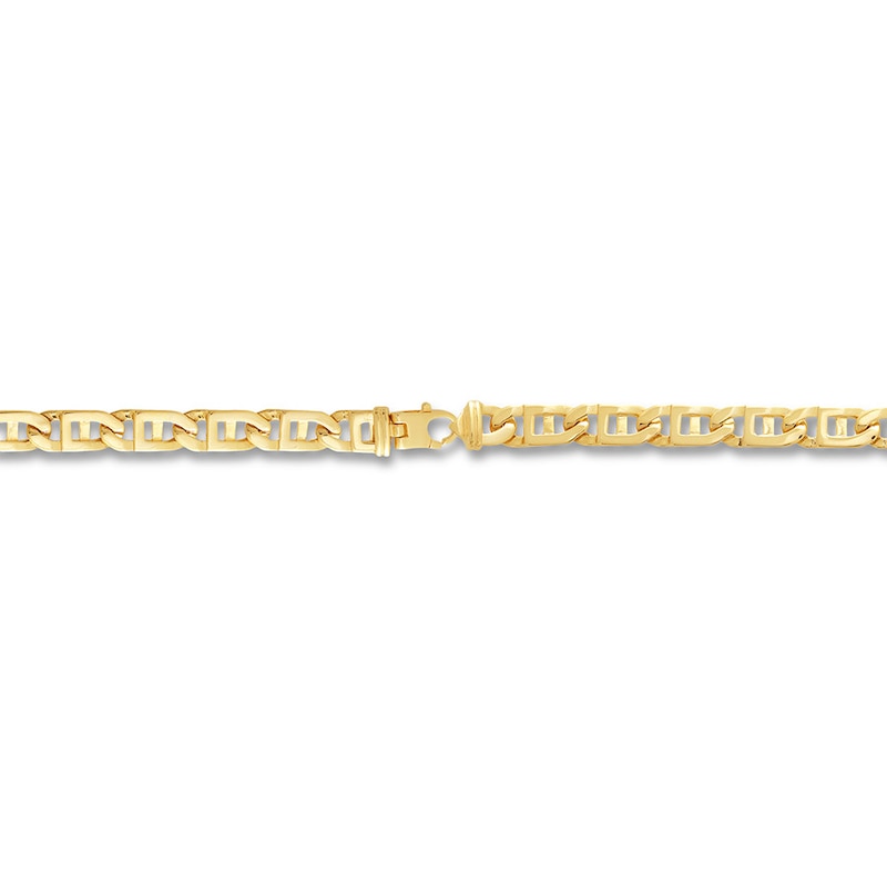 Men's Link Chain Bracelet 14K Yellow Gold 9"