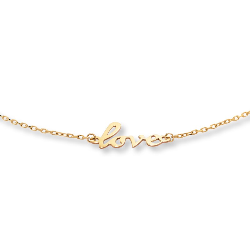 Love Anklet 10K Yellow Gold 10"